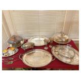 Group of Silver Plate on Table