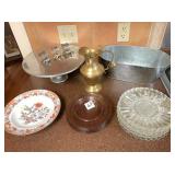 Napkin Rings, glass plates & misc. household