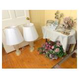flowers, 2-lamps & misc. decor