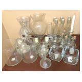glassware & brass on table