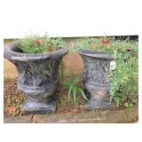 2-concrete planters (against the house)