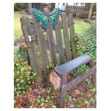 Bench, wood gate & butterfly
