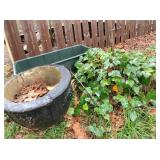 2-concrete planters & plastic planter