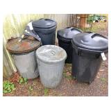 group of trash cans & outdoor flag