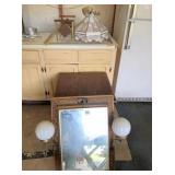 Antique medicine cabinet w/lights, swag light,
