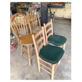 2-bar stools & 2-ladder back chairs