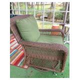 plastic wicker-look swivel chair