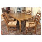 Dining table 75x42x29H & 6 heavy chairs