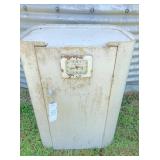 metal shop cabinet w/clock 20x15x28 H