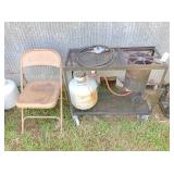 fish cooker & folding chairs