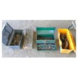 3-tool boxes & contents & drill bits