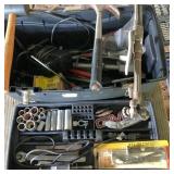 misc. tools in plastic box