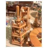 Wood work: tree w/candle stand, ferris wheel,
