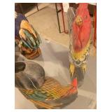 2-Wooden roosters **Table not included