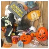 Fall decor: yard signs, pumpkins, plates &