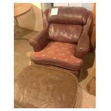 Leather/Upholstry chair & ottoman