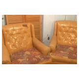2-Leather/upholstry matching chairs
