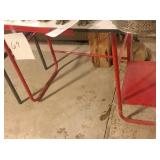 Red metal desk w/white top