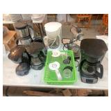 Used small appliances: mixer stand, coffee pots &