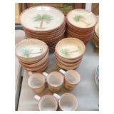 Gibson dish set w/palm trees  **table not included