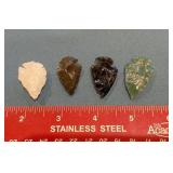 Group of four arrowheads