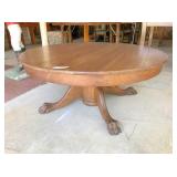 Round oak coffee table 44" dia.