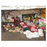 Holiday decorations under table