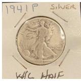 1941 P Walking Liberty Silver Half Dollar