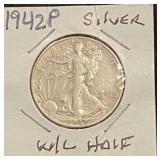 1942 P Walking Liberty Silver Half Dollar