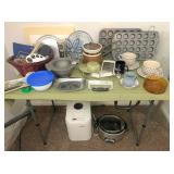 Kitchen utensils & misc. kitchen on & under table