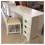 White Desk 48x20x28" H & Chair