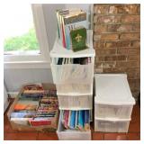 2-plastic storage & contents w/box of books