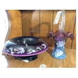 Fenton Purple Bowl & Basket