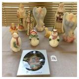 Fenton Satin Custard Santa, Angels, Shepherds &