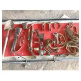 pulleys, tongs , grinders, bells, misc