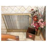 Fireplace screen arrangement & wood box
