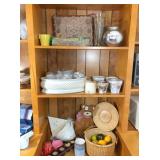 Candles, Basket & Misc. household on 3-shelves