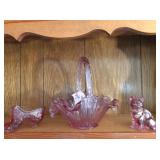 Fenton Pink Basket, Shoe & Cat