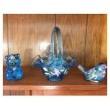 Fenton basket, bear & bird