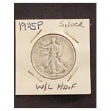 1945 P Walking Liberty Silver Half Dollar