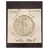 1946 P Walking Liberty Silver Half Dollar