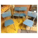 4 vintage vynil covered chrome chairs
