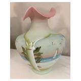 Fenton Satin Custard Vase 8x11" H