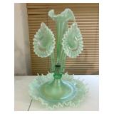 Fenton Four Horn Epergne 12.5x15" H