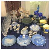 Christmas  plates- Cobalt Blue to Crystal Stem &