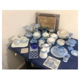 Blue & White Dishes & Misc. Household Items