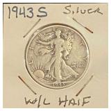 1943 S Walking Liberty Silver Half Dollar