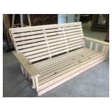 Unused  5 ft  pine wood porch swing
