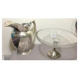 Fisher Sterling Pitcher & Sterling Base Cake Pan