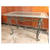 Metal Base Glass Top Table 50x30" H